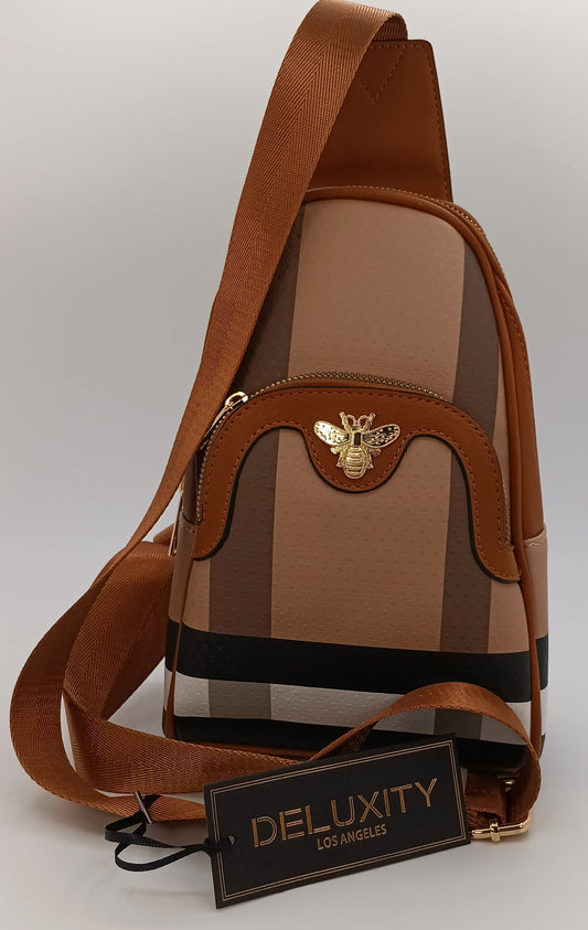 Deluxity Los Angeles Brown Faux Leather Crossbody